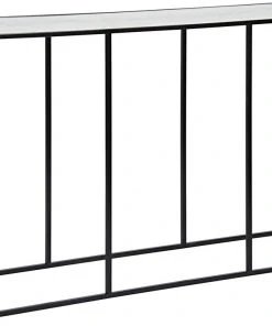 Noir Convention Sofa Table Black Metal And Antique Glass