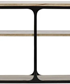 Noir Qs Large Novie Console With Black Metal, Walnut LIVING ROOM