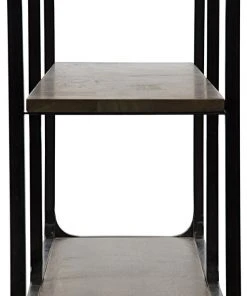 Noir Qs Large Novie Console With Black Metal, Walnut LIVING ROOM