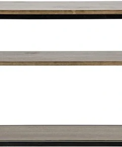 Noir Small Novie Console With Black Metal, Walnut LIVING ROOM