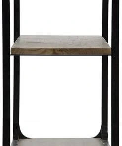 Noir Small Novie Console With Black Metal, Walnut LIVING ROOM