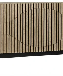 Noir Illusion Bleached Walnut Sideboard With Metal Base