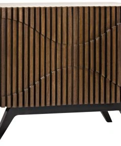 Noir Illusion Single Walnut And Metal Sideboard