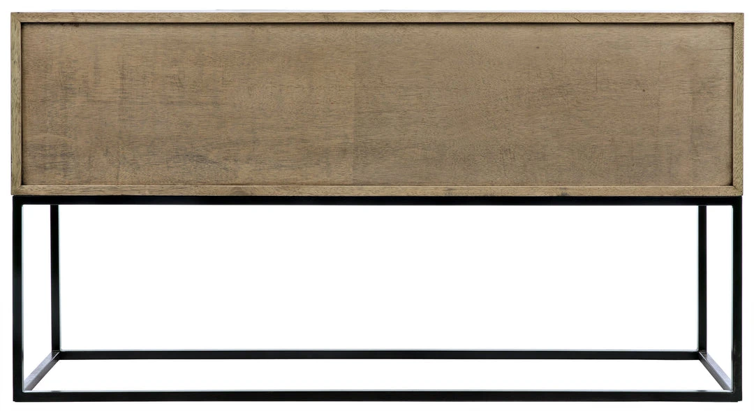 Noir Zurich Console, Bleached Walnut With Metal 9 Noir Zurich Console, Bleached Walnut With Metal
