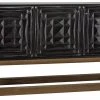 Media Consoles & TV Stands Noir Oliver Sideboard, Hand Rubbed Black With Teak Base