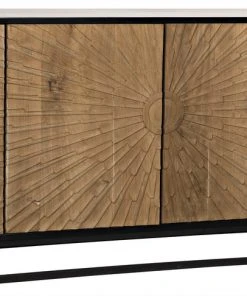 Chests & Cabinets Noir QS Ra Sideboard, Hand Rubbed Black With Teak