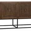 Media Consoles & TV Stands Noir Lanon Sideboard With Metal Base, Dark Walnut