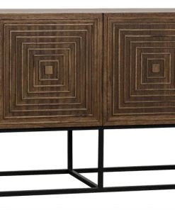 Media Consoles & TV Stands Noir Lanon Sideboard With Metal Base, Dark Walnut