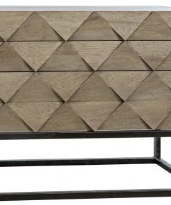 Noir Draco Sideboard With Metal Stand, Washed Walnut Media Consoles & TV Stands