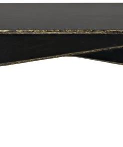 Noir Carlisle Console, Hand Rubbed Black With Gold