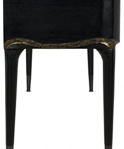 Noir Carlisle Console, Hand Rubbed Black With Gold