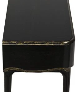 Noir Carlisle Console, Hand Rubbed Black With Gold