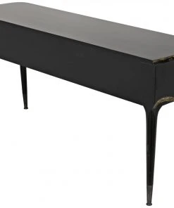 Noir Carlisle Console, Hand Rubbed Black With Gold