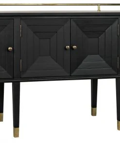 Media Consoles & TV Stands Noir Conveni Sideboard With Brass Detail, Charcoal