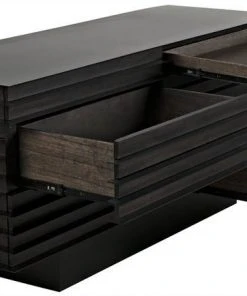 Media Consoles & TV Stands Noir Elevation Sideboard, Ebony Walnut With Metal Details