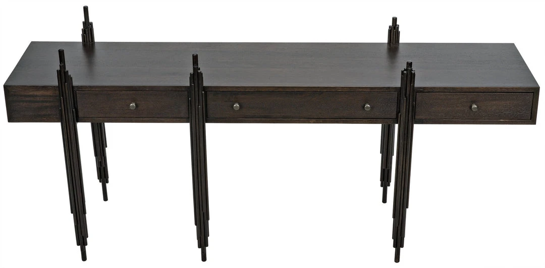 Console Tables Noir Keira Console, Ebony Walnut 6 Console Tables Noir Keira Console, Ebony Walnut