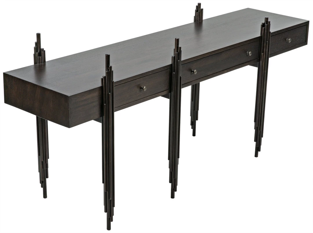 Console Tables Noir Keira Console, Ebony Walnut 8 Console Tables Noir Keira Console, Ebony Walnut