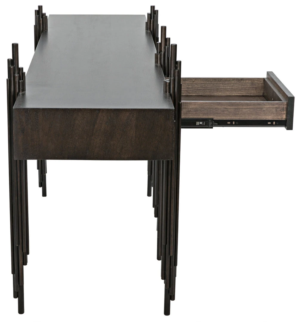 Console Tables Noir Keira Console, Ebony Walnut 11 Console Tables Noir Keira Console, Ebony Walnut