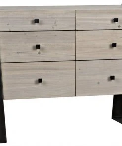 Noir Mendez Sideboard With Steel, Bleached Wood