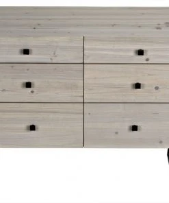 Noir Mendez Sideboard With Steel, Bleached Wood