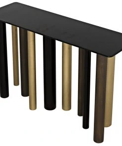Noir Tessio Console, Metal Console Tables