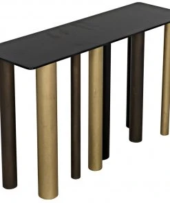 Noir Tessio Console, Metal Console Tables