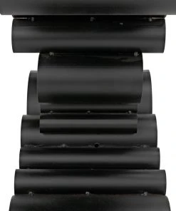 Console Tables Noir Paradox Console, Black Metal With Glass Top