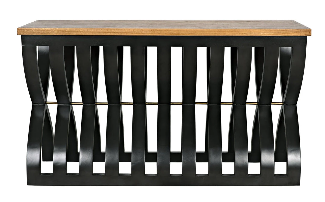 Console Tables Noir Juana Console, Pale Finish, Waxed Top 3 Console Tables Noir Juana Console, Pale Finish, Waxed Top