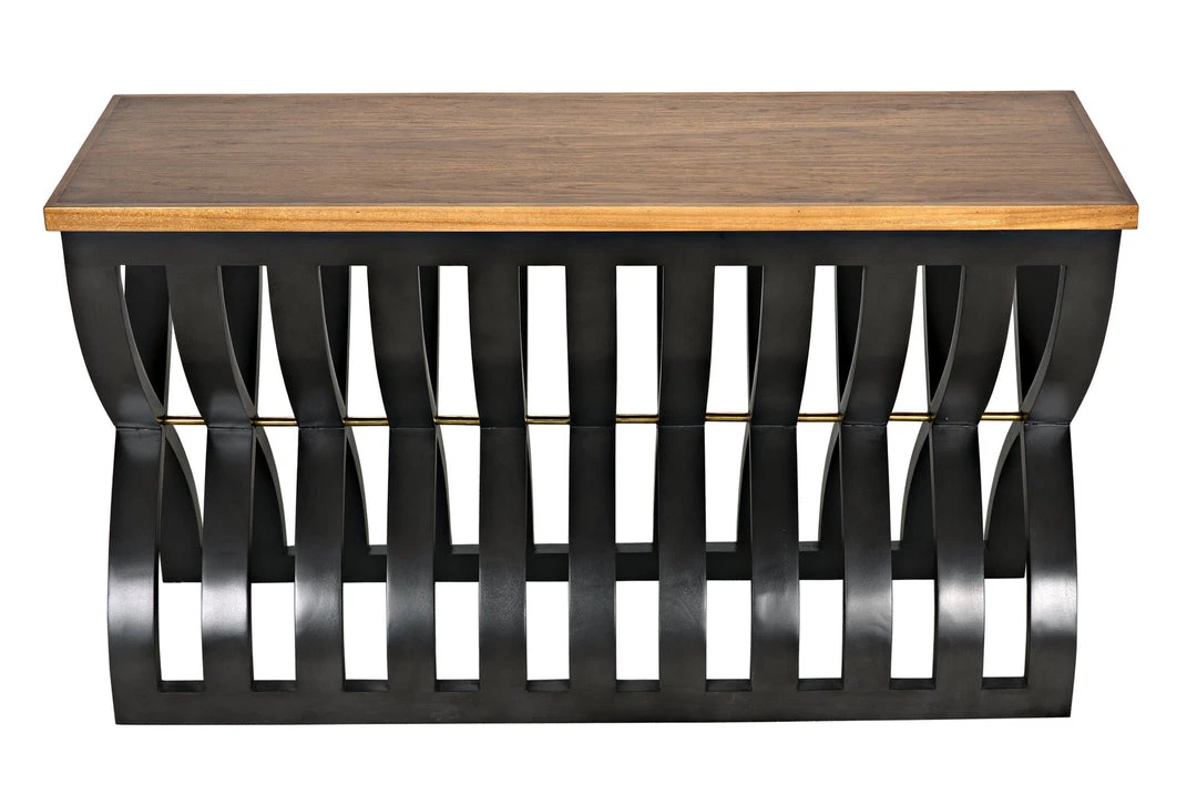 Console Tables Noir Juana Console, Pale Finish, Waxed Top 6 Console Tables Noir Juana Console, Pale Finish, Waxed Top