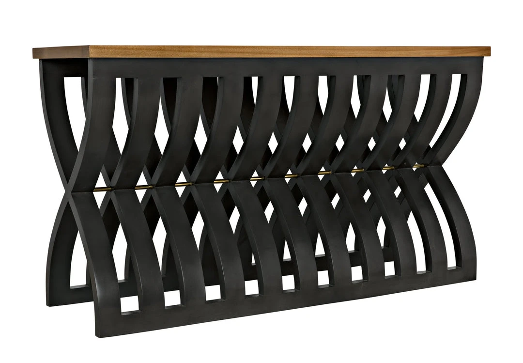 Console Tables Noir Juana Console, Pale Finish, Waxed Top 8 Console Tables Noir Juana Console, Pale Finish, Waxed Top