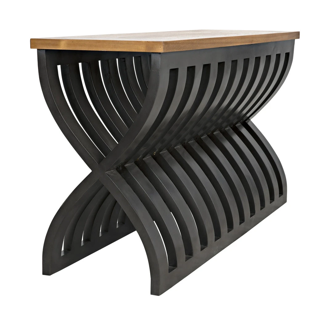 Console Tables Noir Juana Console, Pale Finish, Waxed Top 12 Console Tables Noir Juana Console, Pale Finish, Waxed Top