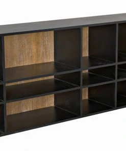 Noir Messer Shelf, Hand Rubbed Black And Gray Wash