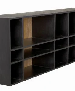 Noir Messer Shelf, Hand Rubbed Black And Gray Wash