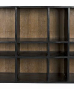 Noir Messer Shelf, Hand Rubbed Black And Gray Wash