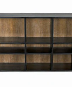 Noir Messer Shelf, Hand Rubbed Black And Gray Wash