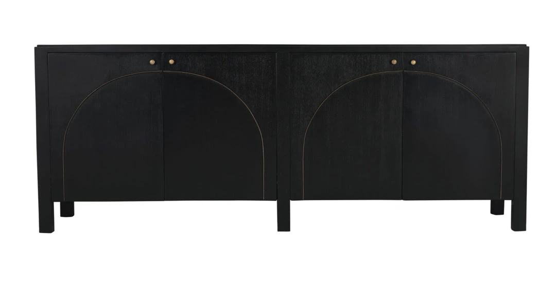 Media Consoles & TV Stands Noir Weston Sideboard, Hand Rubbed Black With Light Brown Trim 5 Media Consoles & TV Stands Noir Weston Sideboard, Hand Rubbed Black With Light Brown Trim