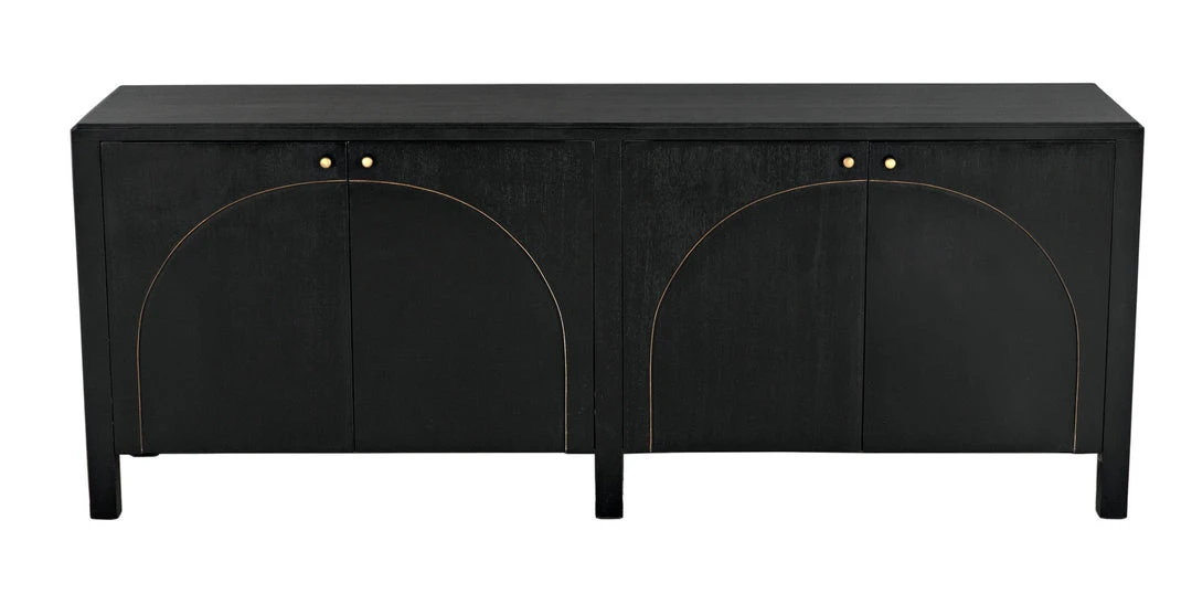 Media Consoles & TV Stands Noir Weston Sideboard, Hand Rubbed Black With Light Brown Trim 6 Media Consoles & TV Stands Noir Weston Sideboard, Hand Rubbed Black With Light Brown Trim