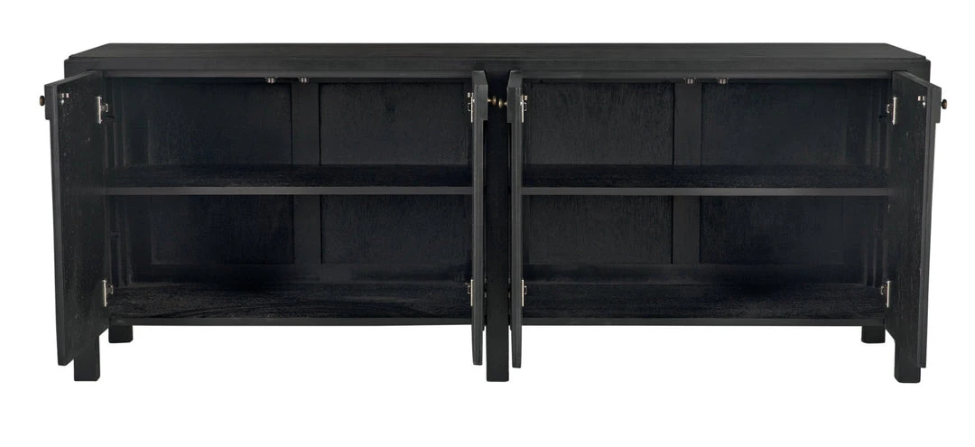 Media Consoles & TV Stands Noir Weston Sideboard, Hand Rubbed Black With Light Brown Trim 7 Media Consoles & TV Stands Noir Weston Sideboard, Hand Rubbed Black With Light Brown Trim