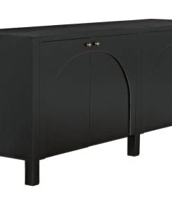 Media Consoles & TV Stands Noir Weston Sideboard, Hand Rubbed Black With Light Brown Trim 21 Media Consoles & TV Stands Noir Weston Sideboard, Hand Rubbed Black With Light Brown Trim
