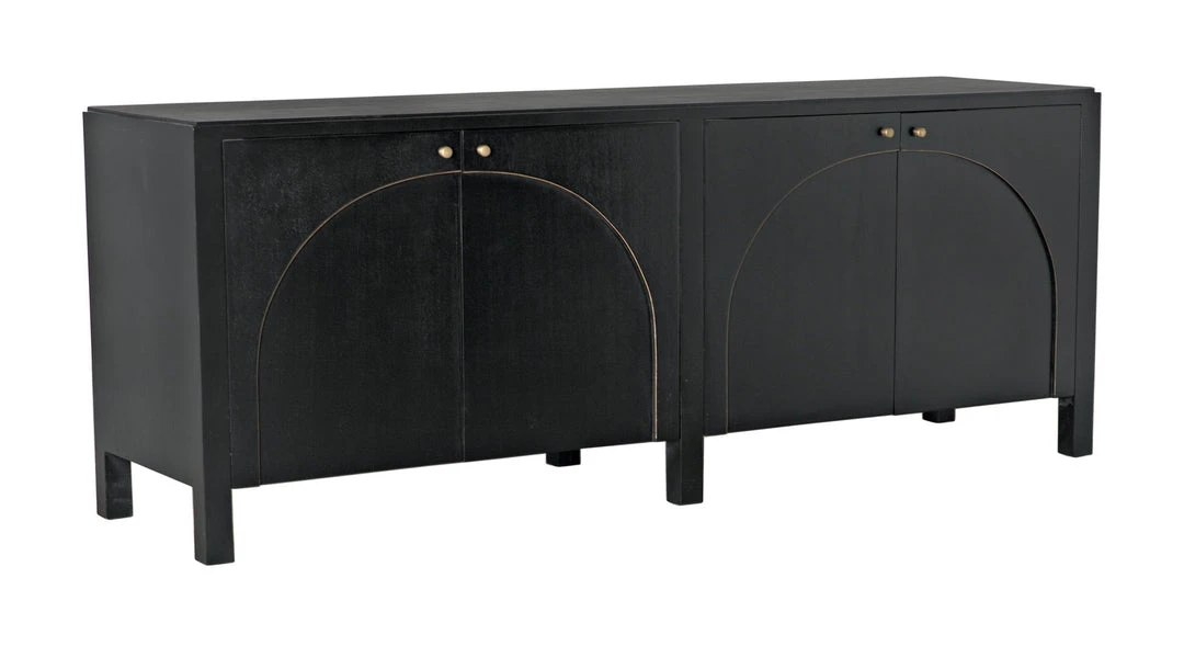 Media Consoles & TV Stands Noir Weston Sideboard, Hand Rubbed Black With Light Brown Trim 3 Media Consoles & TV Stands Noir Weston Sideboard, Hand Rubbed Black With Light Brown Trim