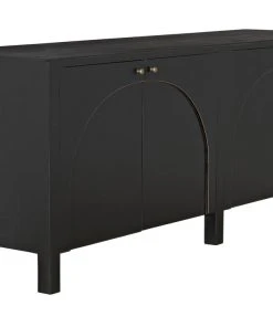 Media Consoles & TV Stands Noir Weston Sideboard, Hand Rubbed Black With Light Brown Trim 22 Media Consoles & TV Stands Noir Weston Sideboard, Hand Rubbed Black With Light Brown Trim