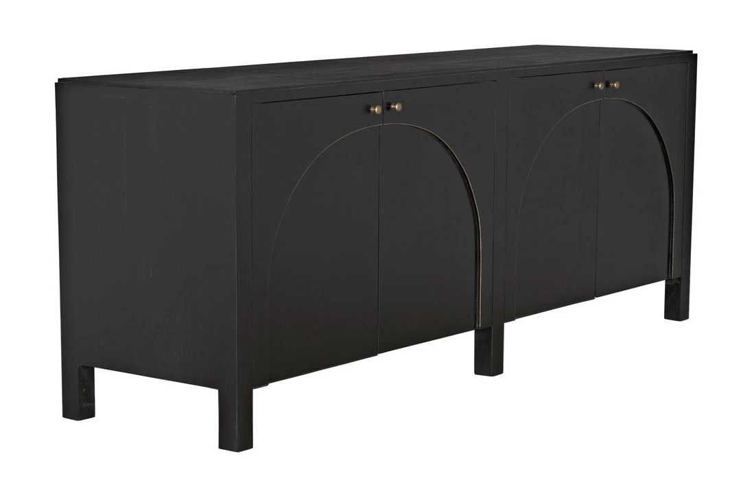 Media Consoles & TV Stands Noir Weston Sideboard, Hand Rubbed Black With Light Brown Trim 9 Media Consoles & TV Stands Noir Weston Sideboard, Hand Rubbed Black With Light Brown Trim