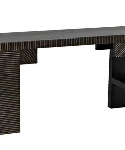 Noir Nabu Console, Pale With Light Brown Trim