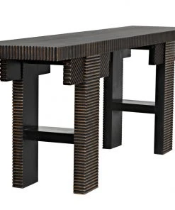 Noir Nabu Console, Pale With Light Brown Trim