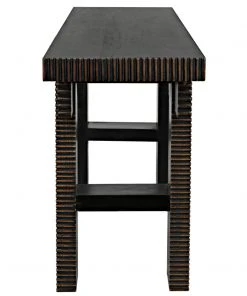 Noir Nabu Console, Pale With Light Brown Trim