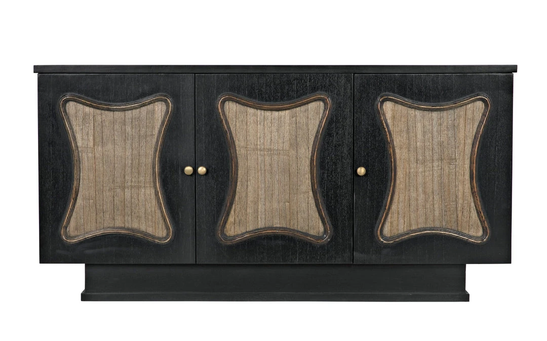 Media Consoles & TV Stands Noir St Helens Sideboard, Hand Rubbed Black With Mindi Details 5 Media Consoles & TV Stands Noir St Helens Sideboard, Hand Rubbed Black With Mindi Details