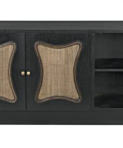 Media Consoles & TV Stands Noir St Helens Sideboard, Hand Rubbed Black With Mindi Details 18 Media Consoles & TV Stands Noir St Helens Sideboard, Hand Rubbed Black With Mindi Details