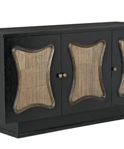 Media Consoles & TV Stands Noir St Helens Sideboard, Hand Rubbed Black With Mindi Details 19 Media Consoles & TV Stands Noir St Helens Sideboard, Hand Rubbed Black With Mindi Details