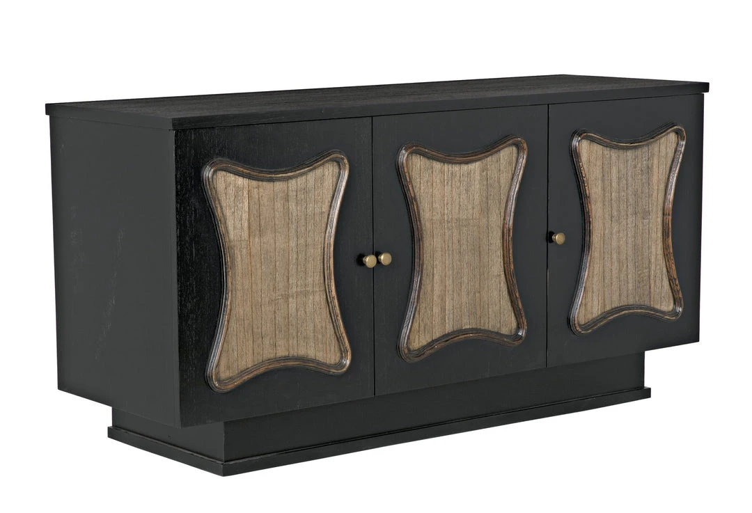 Media Consoles & TV Stands Noir St Helens Sideboard, Hand Rubbed Black With Mindi Details 9 Media Consoles & TV Stands Noir St Helens Sideboard, Hand Rubbed Black With Mindi Details