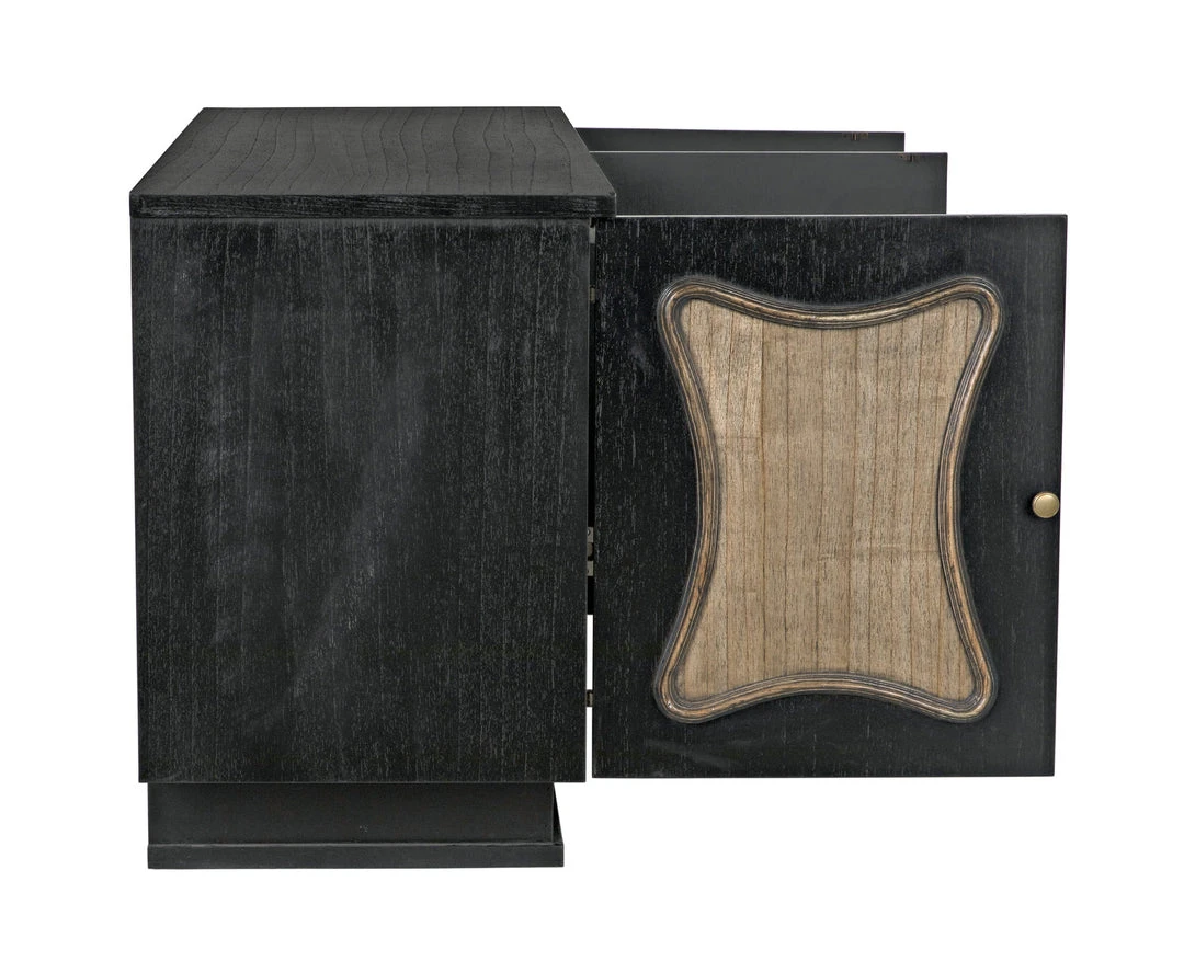 Media Consoles & TV Stands Noir St Helens Sideboard, Hand Rubbed Black With Mindi Details 11 Media Consoles & TV Stands Noir St Helens Sideboard, Hand Rubbed Black With Mindi Details